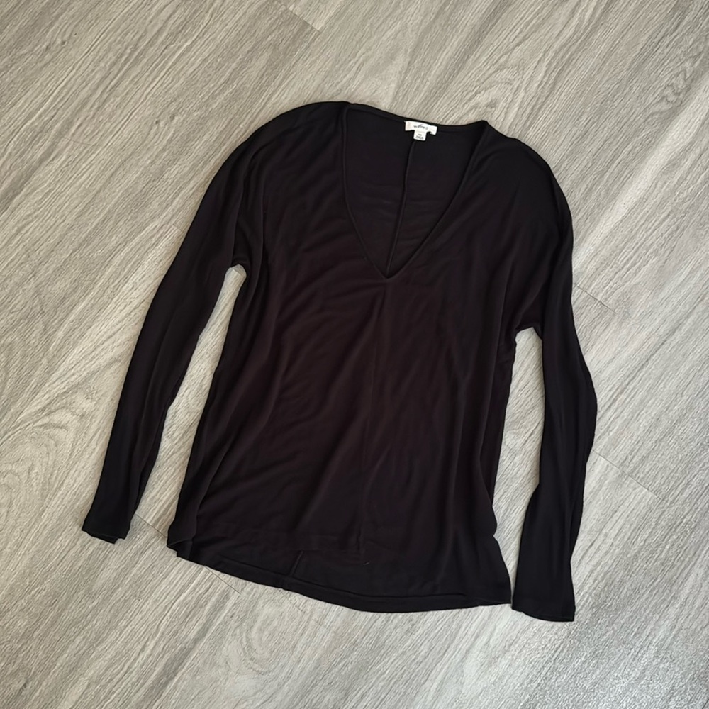 WILFRED Black V-Neck Lightweight Sweater, XXS